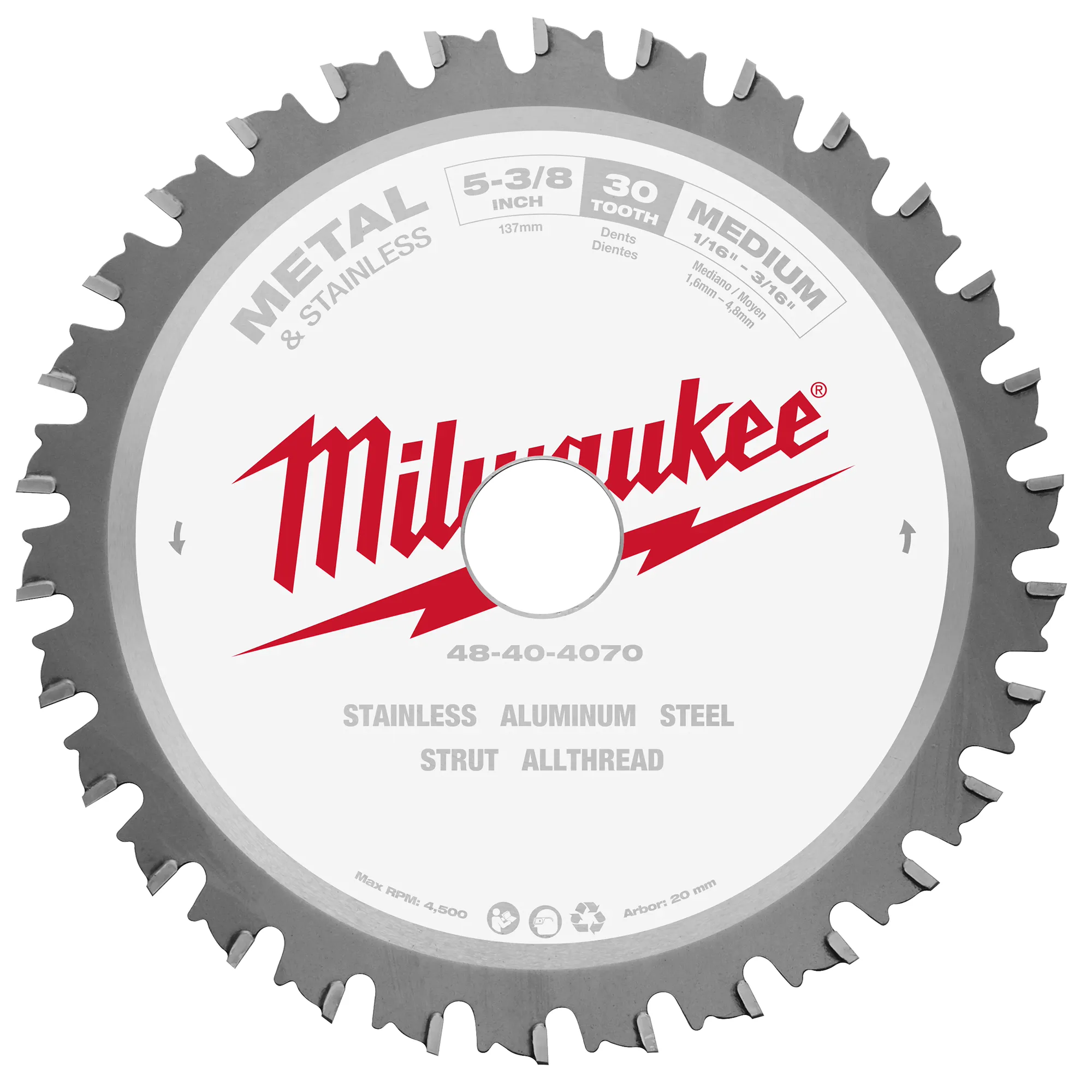5-3/8" Metal & Stainless Cutting Circular Saw Blade 48-40-4070