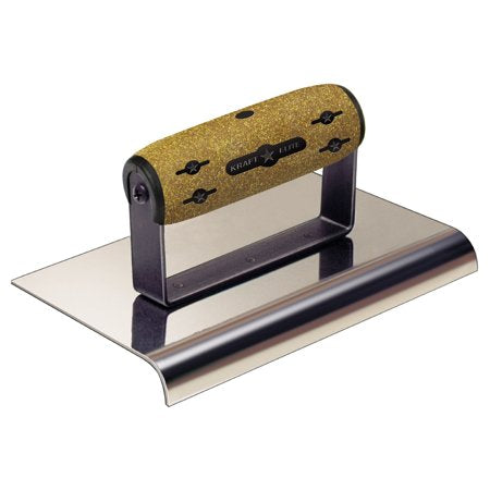 CFE321K 10" x 6" 1/2"R Elite Series Five Star™ Stainless Steel Highway Edger with Cork Handle