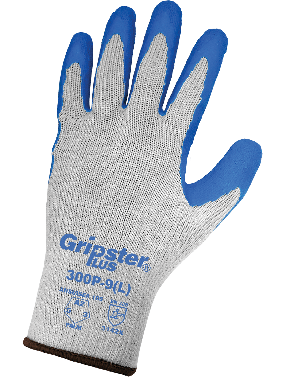 Gripster® Plus Premium Etched Rubber Palm Coated Gloves with Ergonomic Hand Shape and Cut, Abrasion, and Puncture Protection - 300P