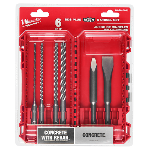 6pc. SDS Plus MX4™ 4-Cutter & Chisel Kit 48-20-7662