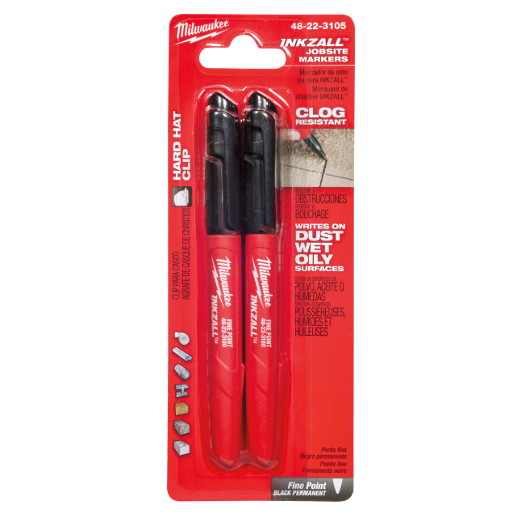 INKZALL 12PC Fine Point Black Marker 48-22-3104