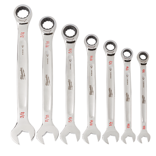 7pc Ratcheting Combination Wrench Set - SAE 48-22-9406