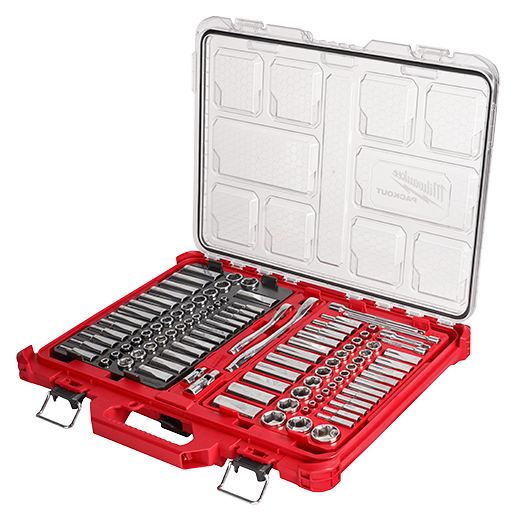 106pc 1/4" and 3/8" Metric & SAE Ratchet and Socket Set with PACKOUT™ Low-Profile Organizer 48-22-9486