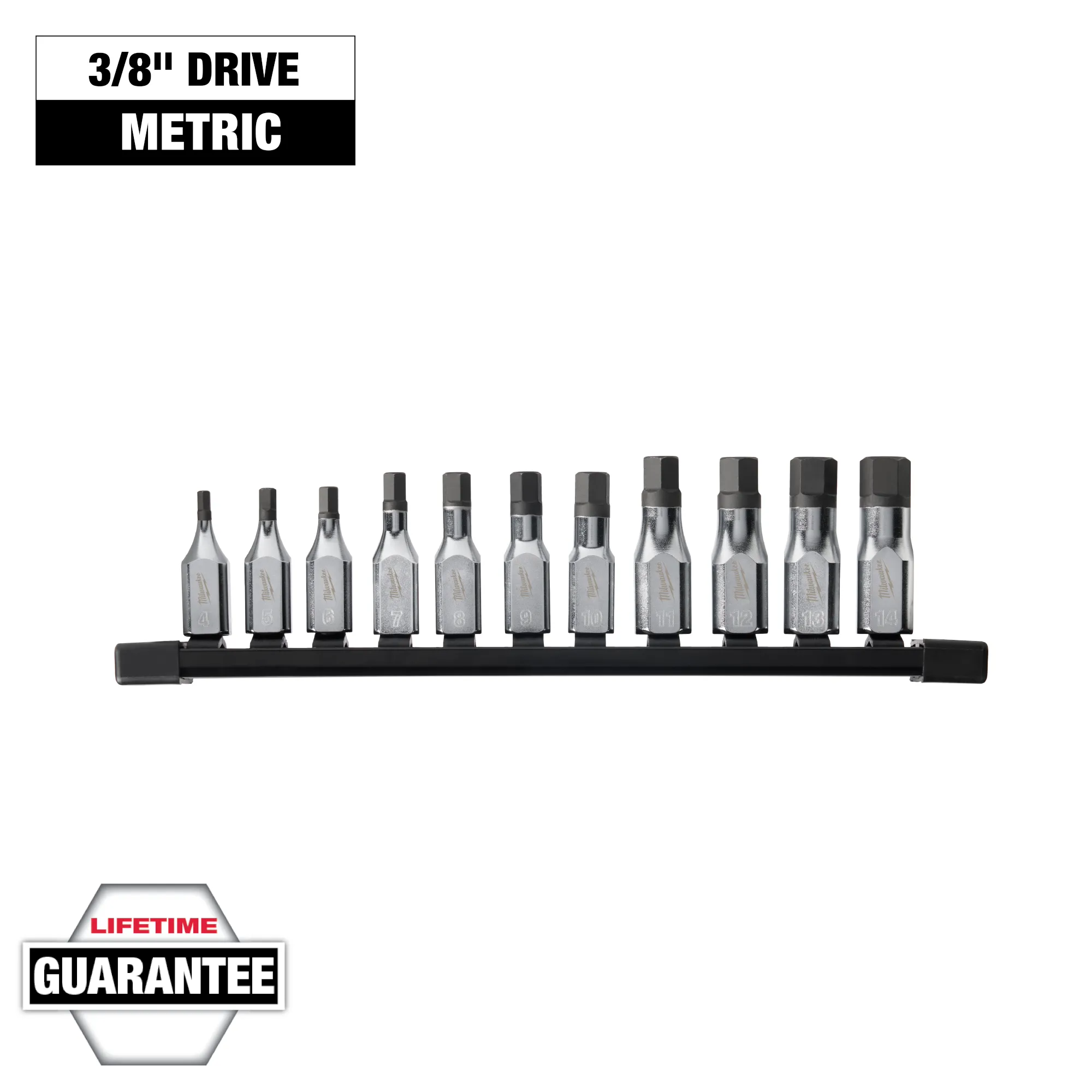 11pc 3/8" Drive Hex Bit Socket Set - Metric 48-22-9543