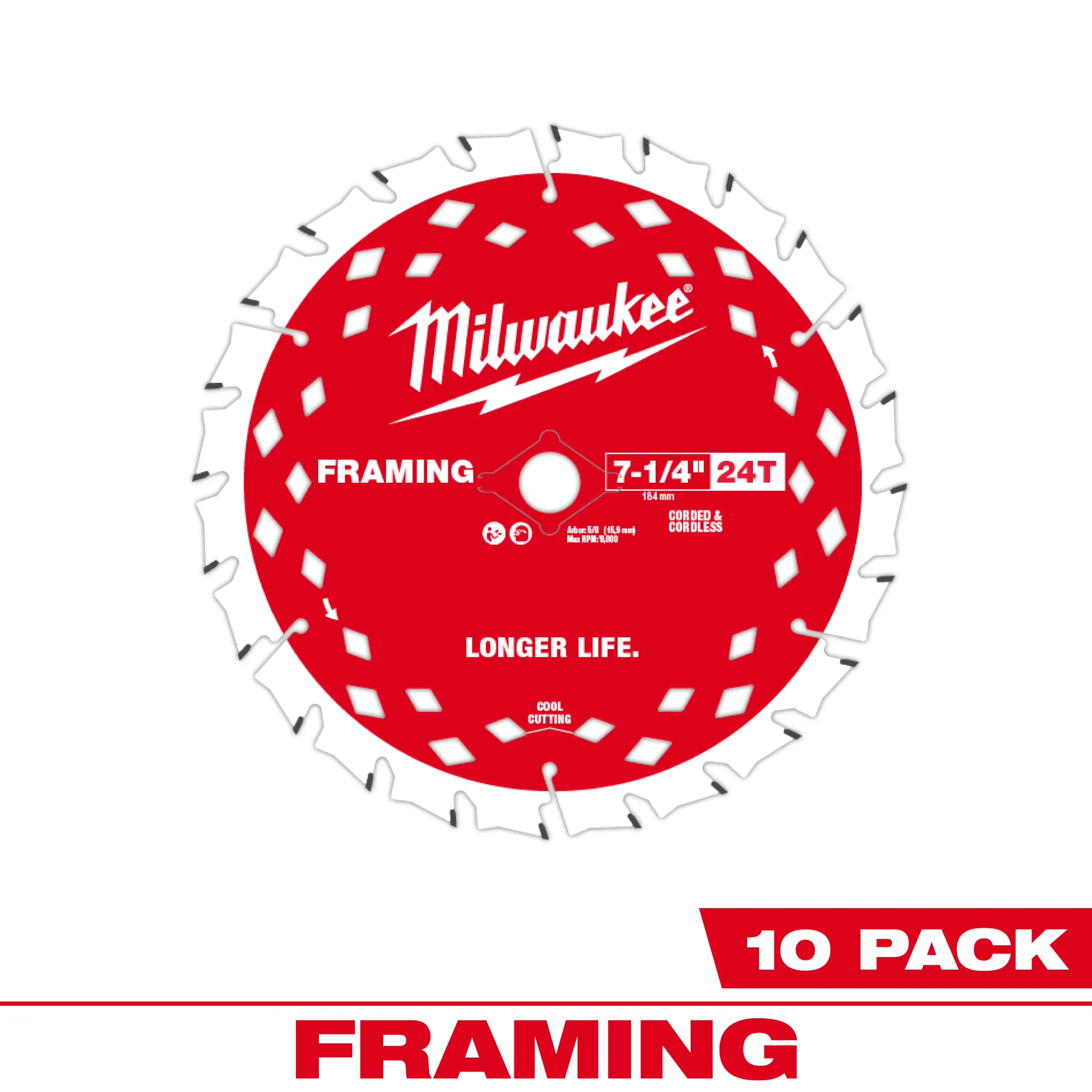 7-1/4" 24T Framing Circular Saw Blades Bulk 48-41-0720