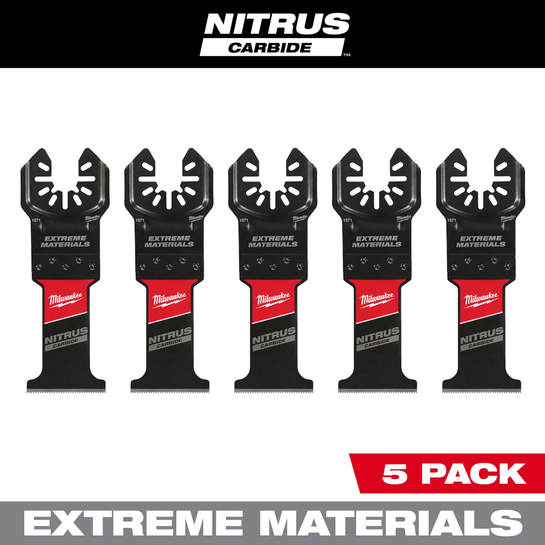 NITRUS CARBIDE™ Extreme Materials Universal Fit OPEN-LOK™ Multi-Tool Blade 5PK 49-25-1575