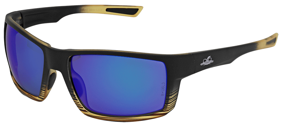 Sawfish™ Blue Mirror Performance Fog Technology Polarized Lens, Tortoise/Black Frame Safety Glasses - BH2679PFT