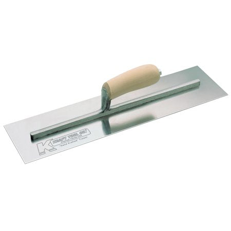 CF227C 18" x 4" Carbon Steel Cement Trowel with Camel Back Wood Handle