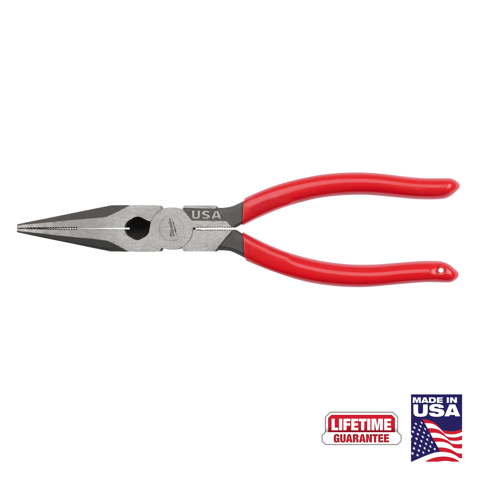 8" Long Nose Dipped Grip Pliers (USA) MT505