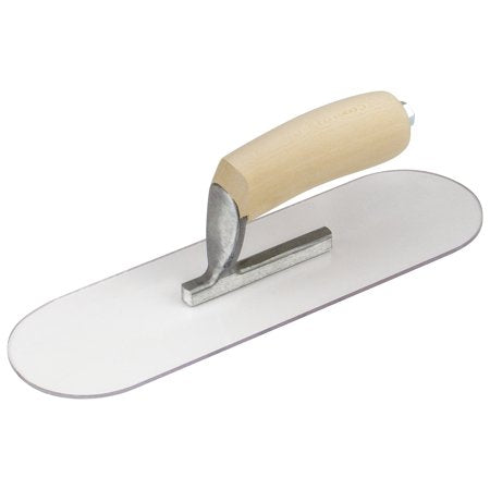 PL614 14" x 4" Round End Plexi-Plastic Trowel with Camel Back Wood Handle